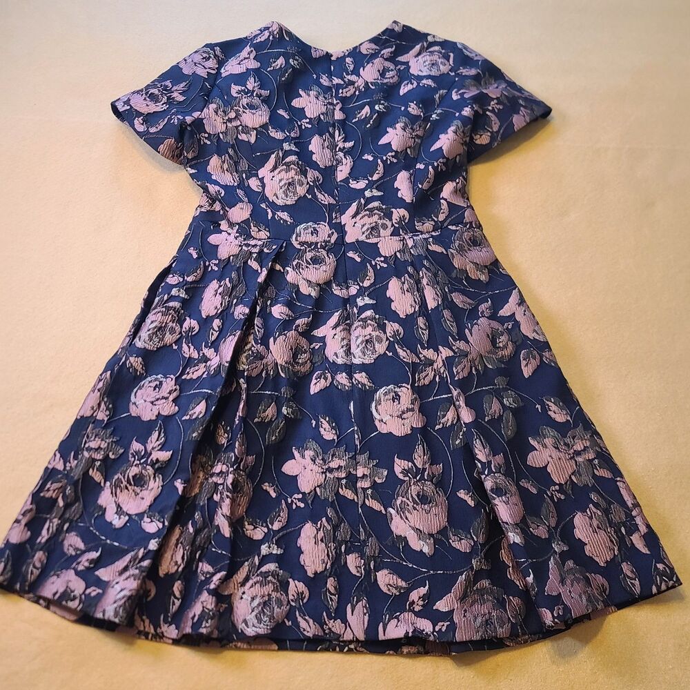 Vince Camuto Women's Floral Jacquard Fit-And-Flare Dress Size 12 Pink/Blue